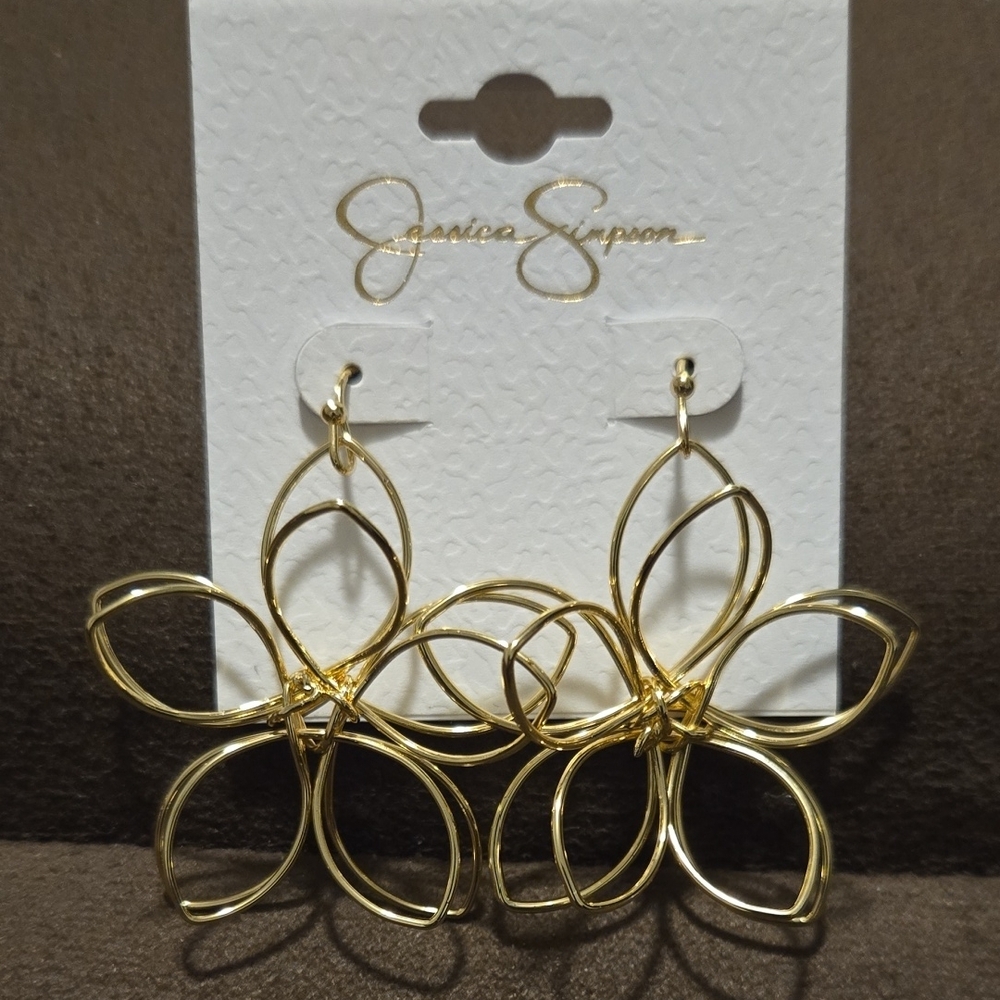 Jessica Simpson Gold Starburst Earrings